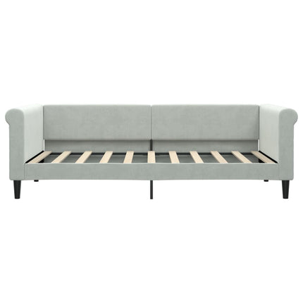 daybed med madras 90x190 cm velour lysegrå