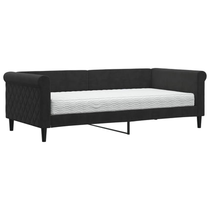 daybed med madras 90x190 cm velour sort