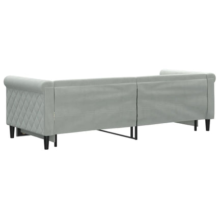 daybed med udtræk 80x200 cm velour lysegrå