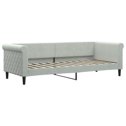 daybed med udtræk 80x200 cm velour lysegrå