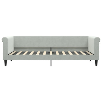 daybed med udtræk 80x200 cm velour lysegrå