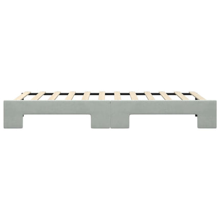 daybed med udtræk 80x200 cm velour lysegrå