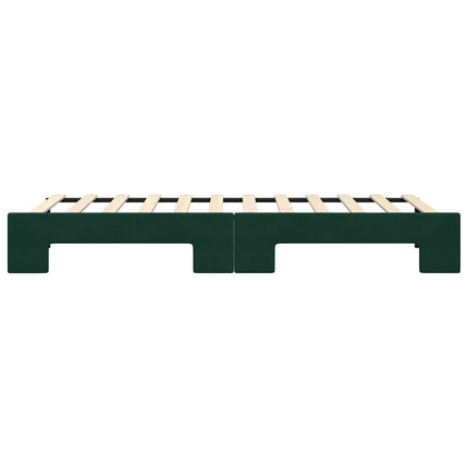daybed med udtræk 80x200 cm velour mørkegrøn
