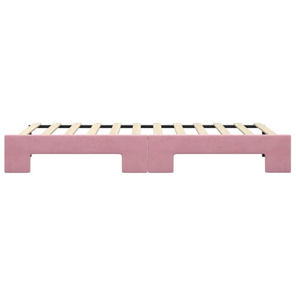 daybed med udtræk 80x200 cm velour lyserød