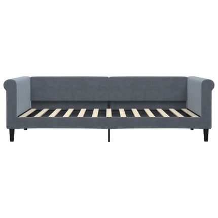 daybed med udtræk 90x200 cm velour mørkegrå