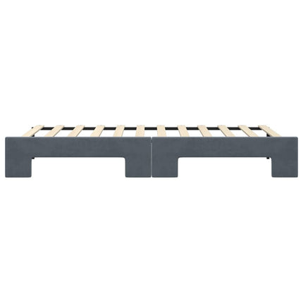 daybed med udtræk 90x200 cm velour mørkegrå