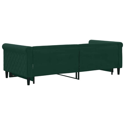 daybed med udtræk 90x200 cm velour mørkegrøn