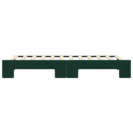 daybed med udtræk 90x200 cm velour mørkegrøn