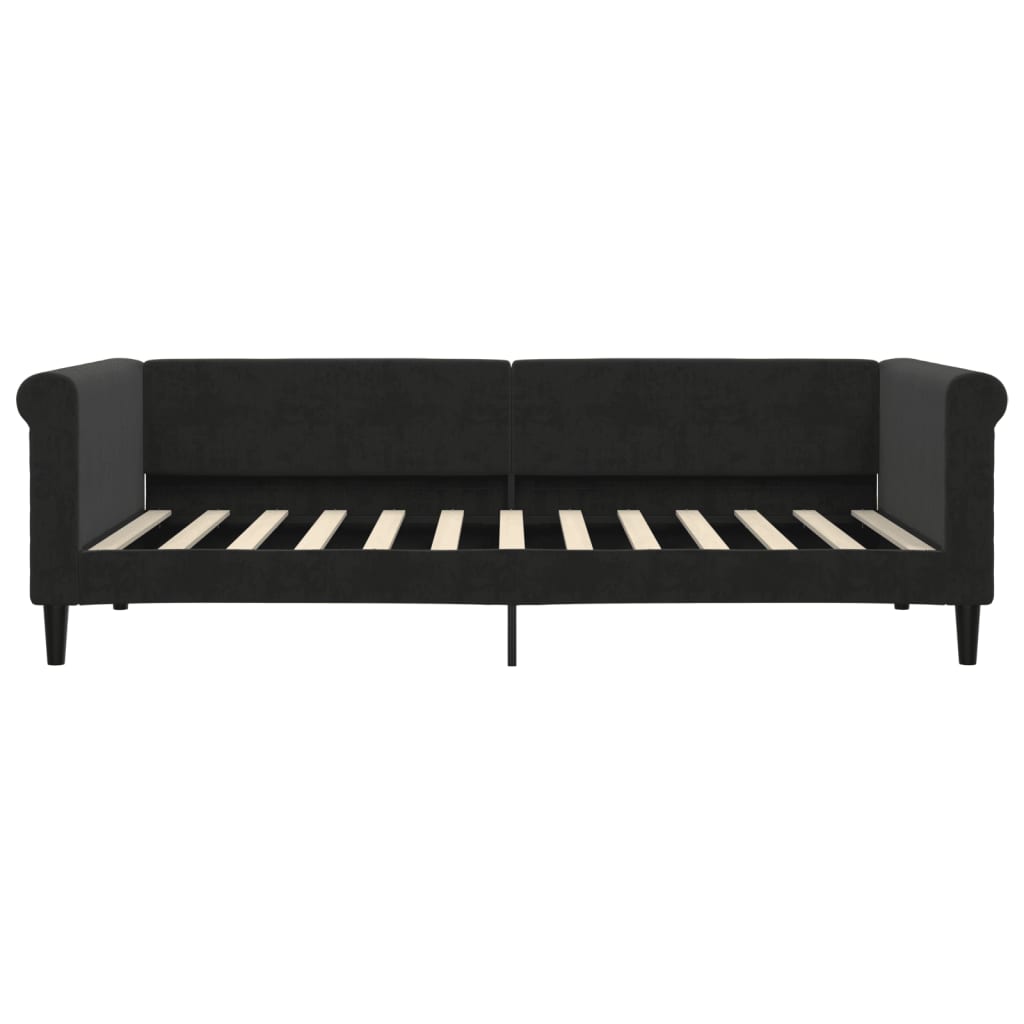 daybed med udtræk 90x200 cm velour sort