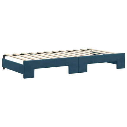 daybed med udtræk 100x200 cm velour blå