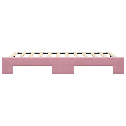 daybed med udtræk 100x200 cm velour lyserød
