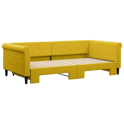 daybed med udtræk 100x200 cm velour gul