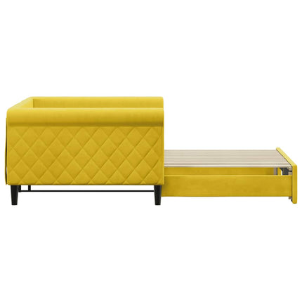 daybed med udtræk 100x200 cm velour gul