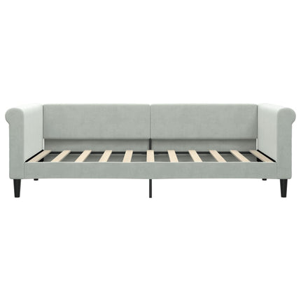 daybed med udtræk 90x190 cm velour lysegrå