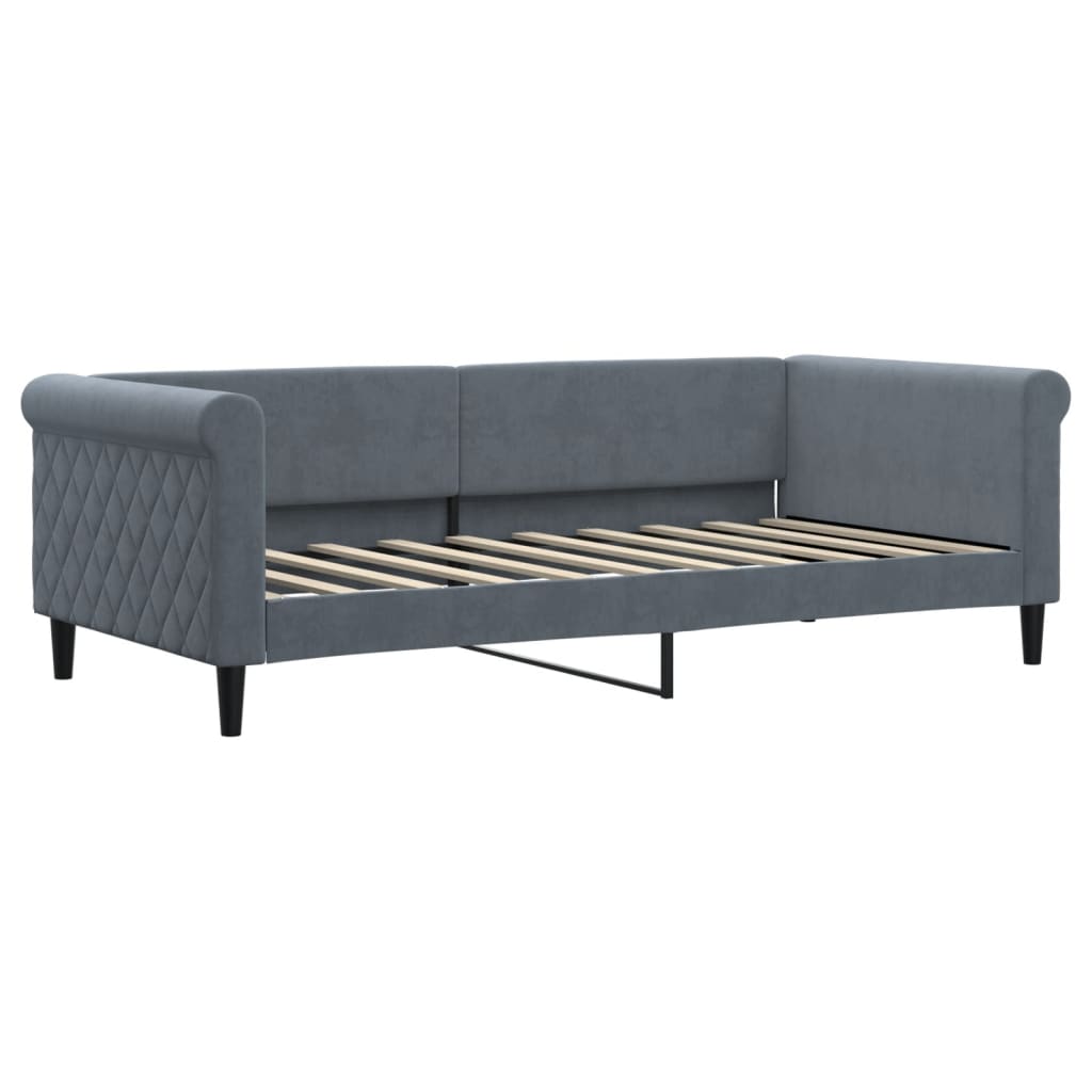 daybed med udtræk 90x190 cm velour mørkegrå
