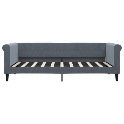 daybed med udtræk 90x190 cm velour mørkegrå