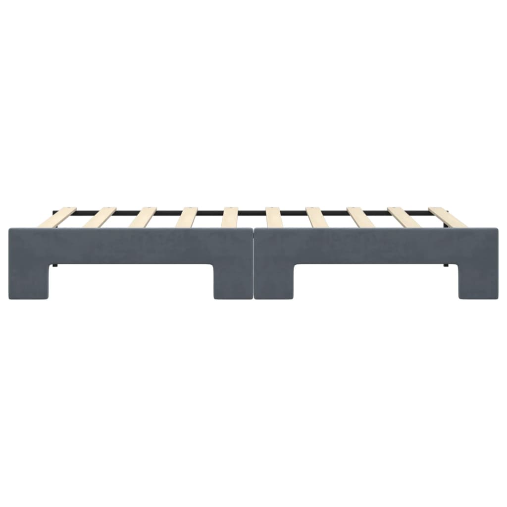 daybed med udtræk 90x190 cm velour mørkegrå