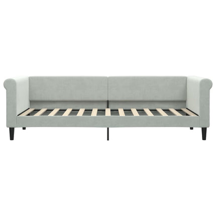 daybed med udtræk og skuffer 80x200 cm velour lysegrå