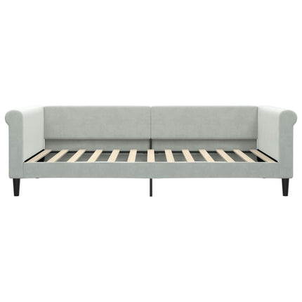 daybed med udtræk og skuffer 100x200 cm velour lysegrå