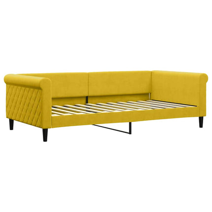 daybed med udtræk og skuffer 100x200 cm velour gul