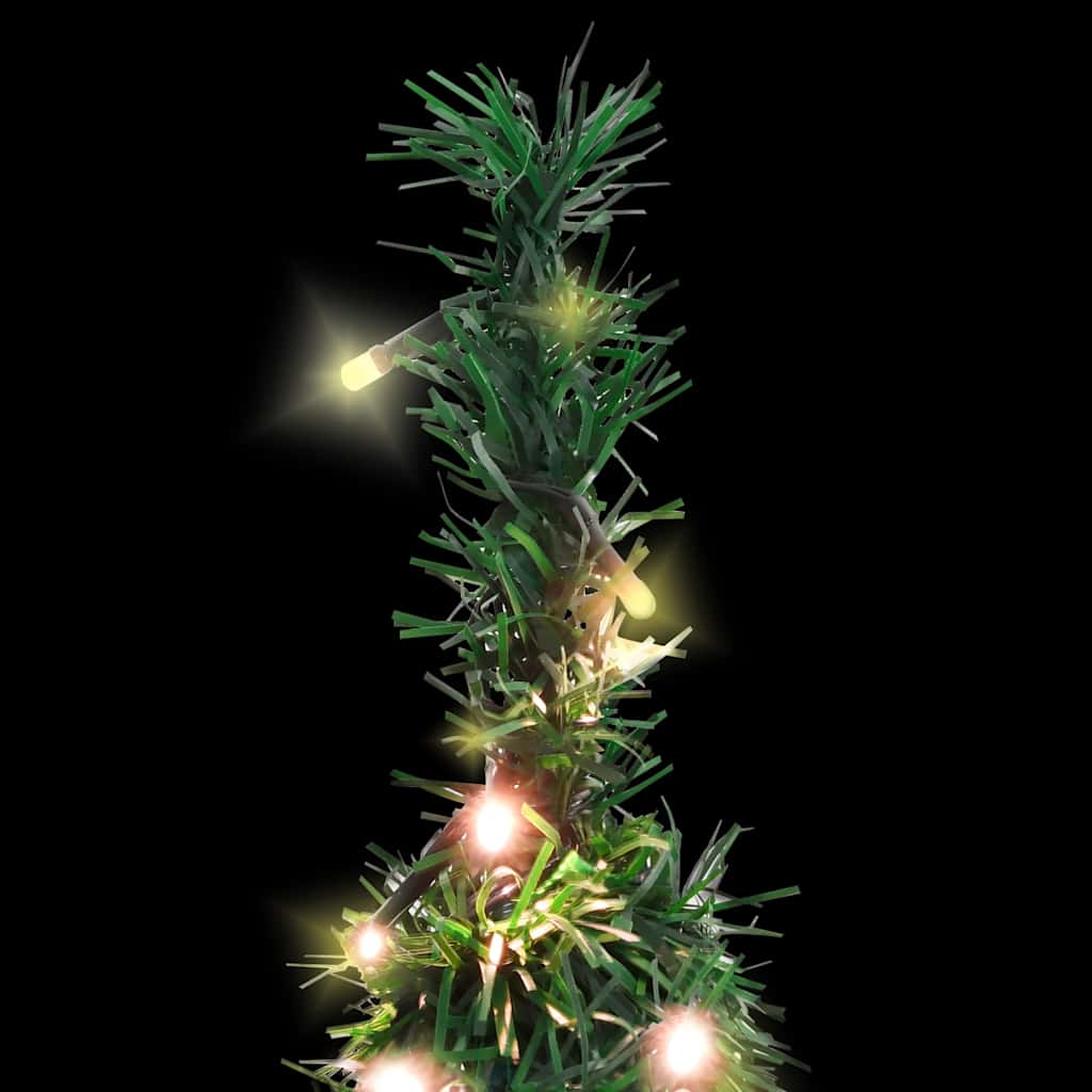 kunstigt juletræ med 50 LED'er 120 cm pop op-funktion grøn