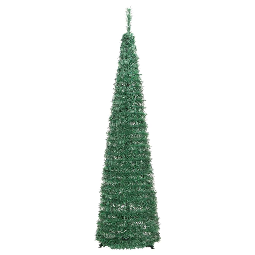 kunstigt juletræ med 50 LED'er 120 cm pop op-funktion grøn