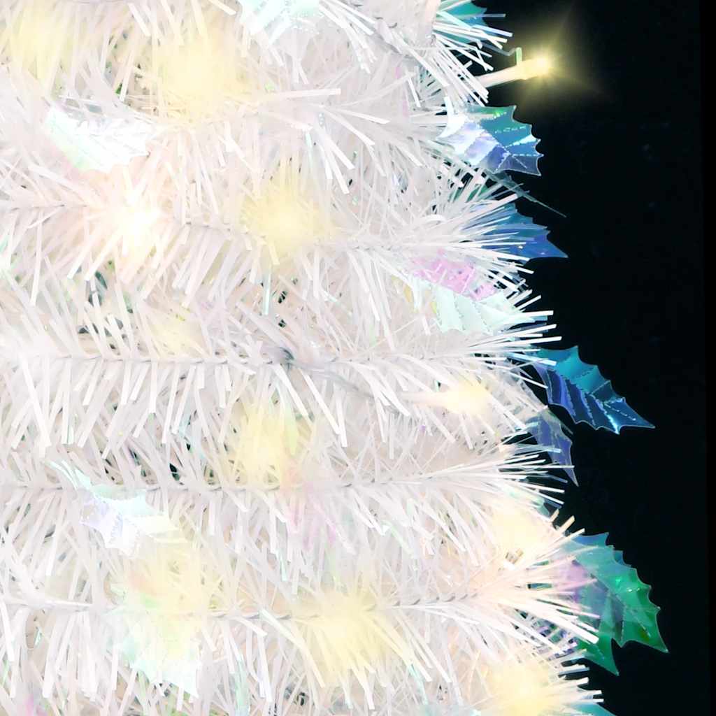 kunstigt juletræ med 150 LED'er 180 cm pop op-funktion hvid