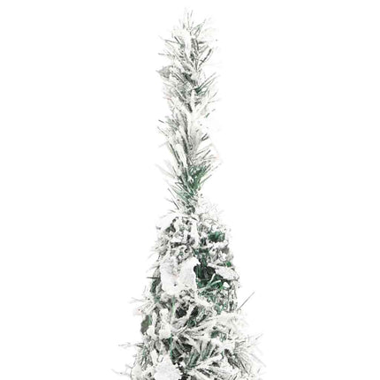kunstigt juletræ med sne 50 LED'er 120 cm pop op-funktion