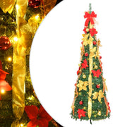 kunstigt juletræ med 50 LED'er 120 cm pop op-funktion grøn