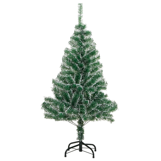kunstigt juletræ med sne 120 cm grøn