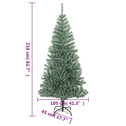 kunstigt juletræ med sne 210 cm grøn