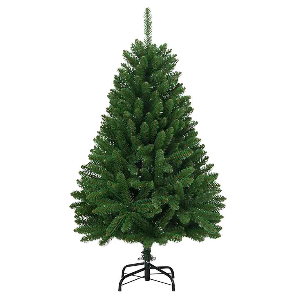 kunstigt juletræ med juletræsfod 120 cm hængslet grøn