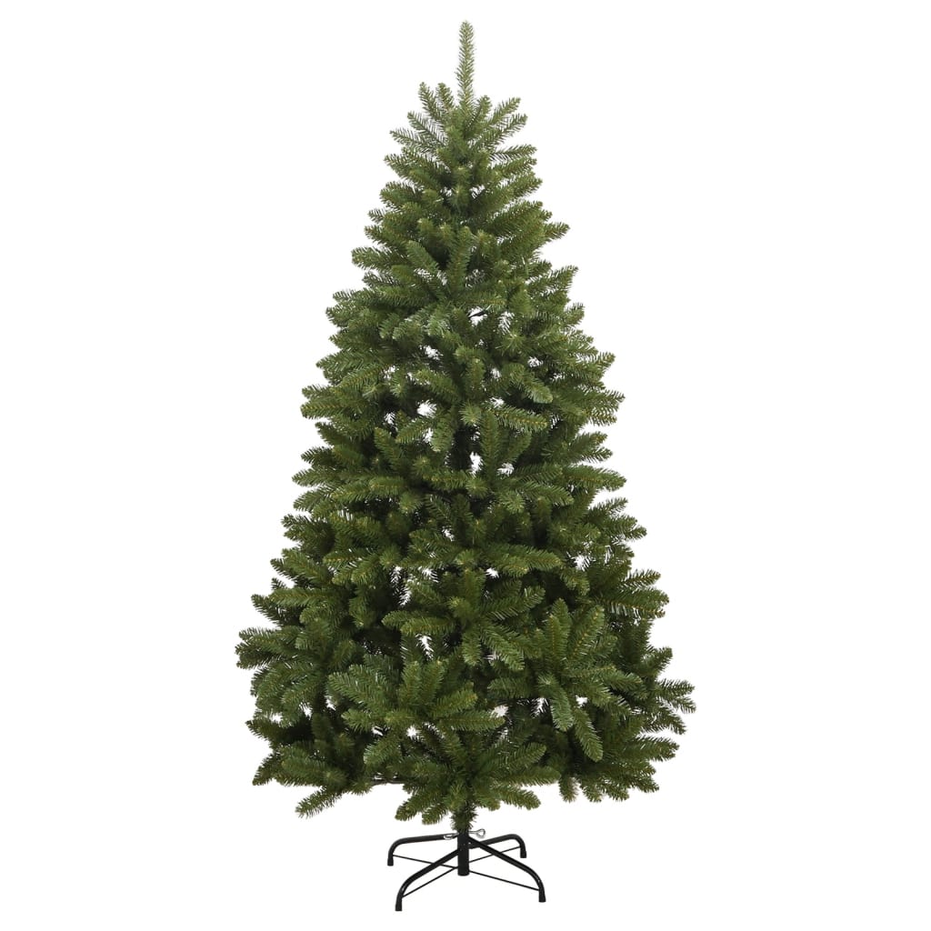 kunstigt juletræ med juletræsfod 180 cm hængslet grøn