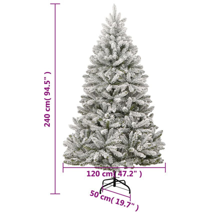 kunstigt juletræ med sne 240 cm hængslet