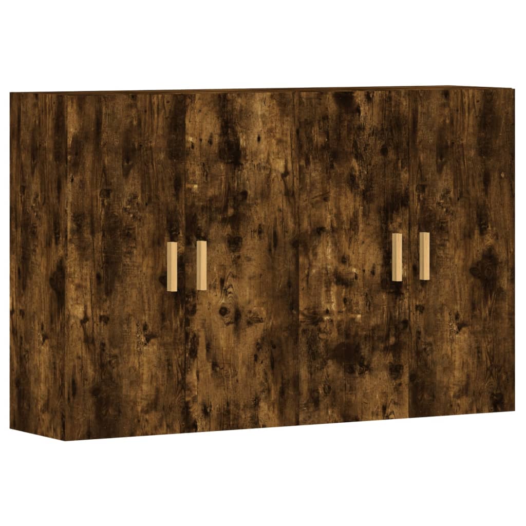 vægskabe 2 stk. konstrueret træ røget egetræsfarve