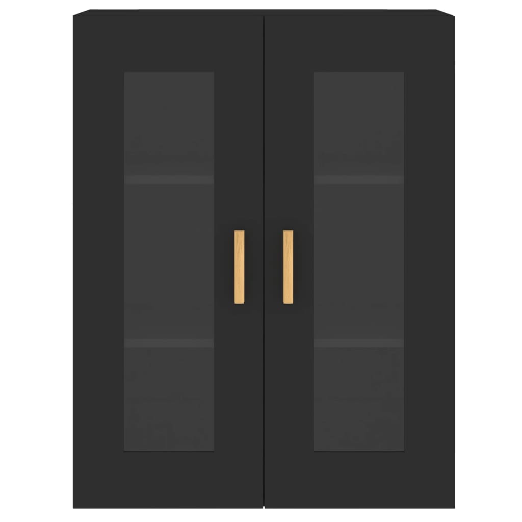 vægskabe 2 stk. konstrueret træ sort