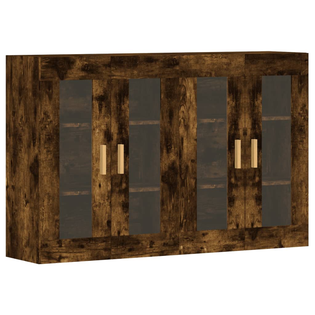 vægskabe 2 stk. konstrueret træ røget egetræsfarve