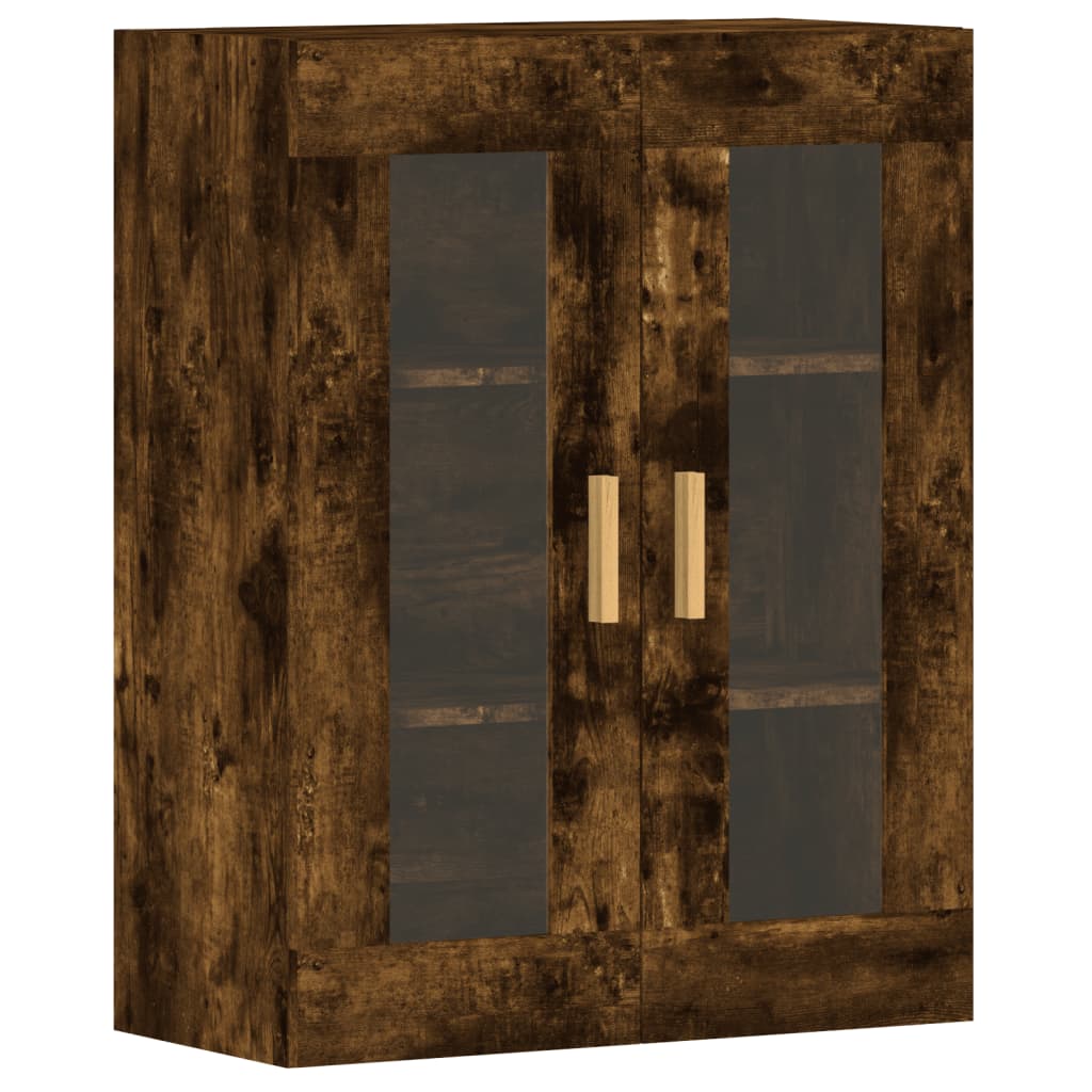 vægskabe 2 stk. konstrueret træ røget egetræsfarve