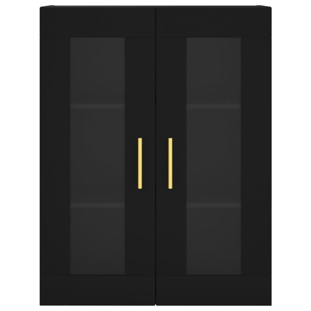 vægskabe 2 stk. konstrueret træ sort
