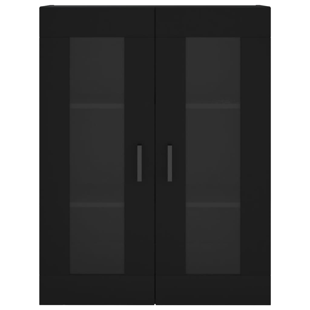 vægskabe 2 stk. konstrueret træ sort