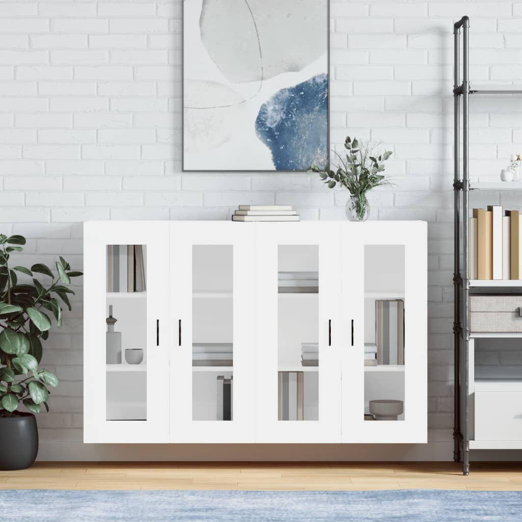 vægskabe 2 stk. konstrueret træ hvid