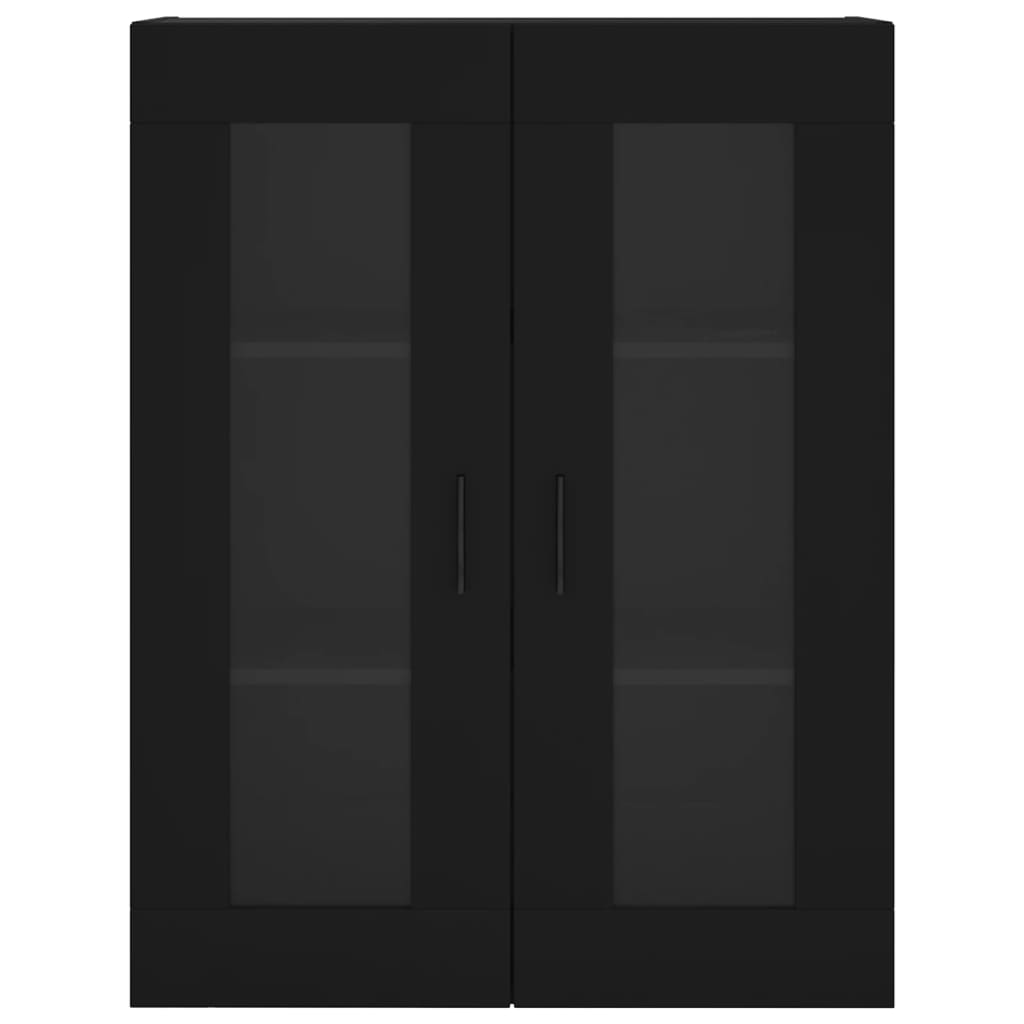 vægskabe 2 stk. konstrueret træ sort