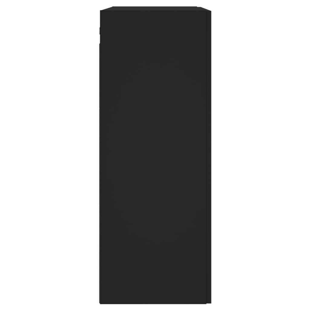 vægskabe 2 stk. konstrueret træ sort