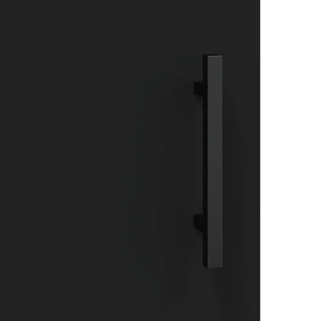 vægskabe 2 stk. konstrueret træ sort