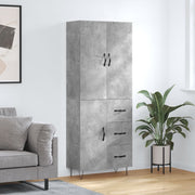 højskab 69,5x34x180 cm konstrueret træ betongrå