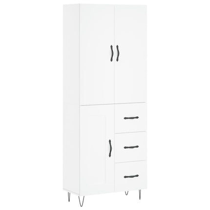 højskab 69,5x34x180 cm konstrueret træ hvid