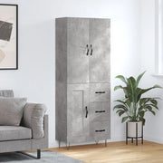 højskab 69,5x34x180 cm konstrueret træ betongrå