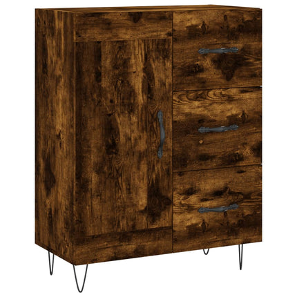 højskab 69,5x34x180 cm konstrueret træ røget egetræsfarve