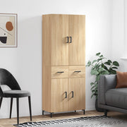 højskab 69,5x34x180 cm konstrueret træ sonoma-eg