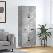 højskab 69,5x34x180 cm konstrueret træ betongrå